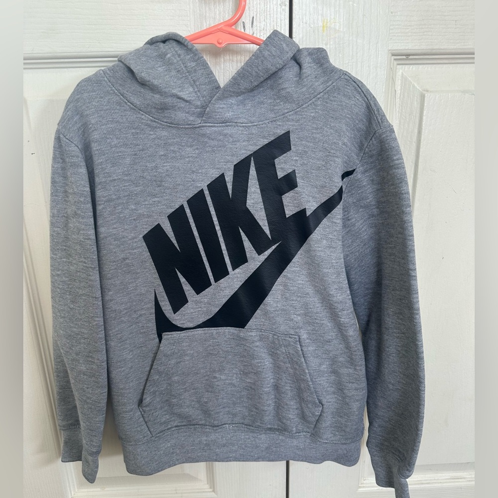 Grey and Black Nike Hoodie, size 7